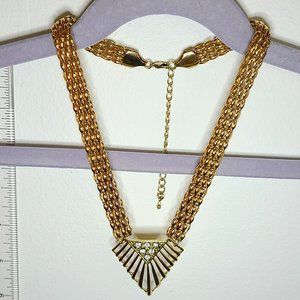 2 for $10 -or- 5 for $20 | BN Faux Rolex Gold/Crystal Necklace